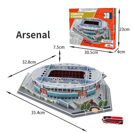 En stor 3D-papirstadionpuslemodel til passionerede fodboldfans, der kan kæmpe med dit hjemmehold