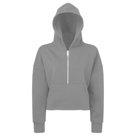 TriDri Dam/Dam Half Zip Hoodie 6 UK - 8 UK Heather Grey