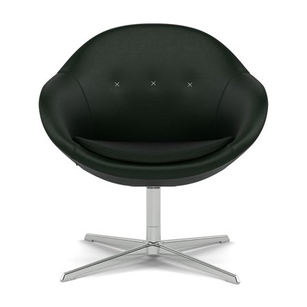 Varier Furniture Kokon Club - Green Leather - Chrome base