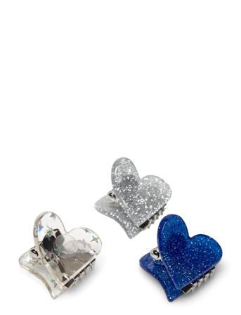Heart Mini Claw Pack Accessories Hair Accessories Hair Claws Grå Becksöndergaard