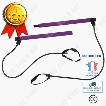 Fitnessstång - TD - Pilatesstång - Multifunktionell - Lila - 94 cm lång