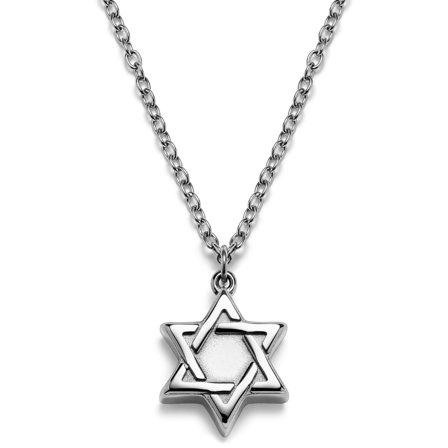 Unity | Silver-tone Stainless Steel Star of David Necklace for Men - Steel necklaces