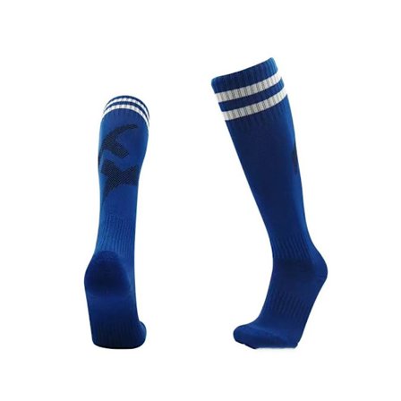 Lange fodboldstrømper, svedtransporterende og skridsikre sportsstrømper, blå