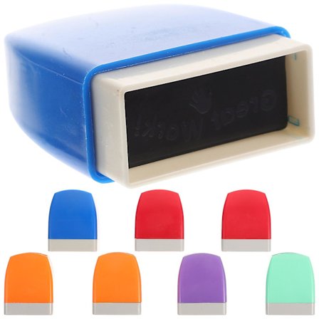 Pakke med 8 lærerkommentarstempler, engelske kommentarestempler, oppmuntringsstempler, lærerstempler (18X6CM, som vist på bildet)