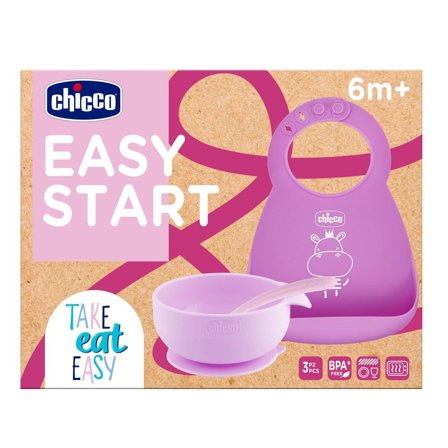 Chicco Easy Start Set Pappa Per Svezzamento Rosa 6+ Mesi
