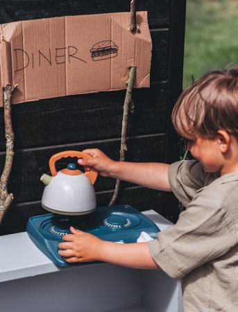 Dantoy Bio Kettle & Stove Top - Blue - 15.5X 30X 24CM