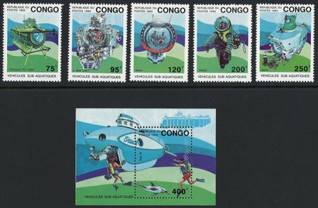 Congo 1993 - Sæt med 5 frimærker og 1 miniark - Postfrisk