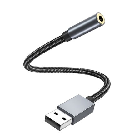 USB till 3,5 mm (hona) ljudadapter Grå Grå