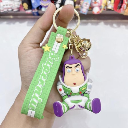 Toy Story Nøglering Anime Tegneserie Buzz Lightyear Woody Monster Mike Silikone Nøgleringsvedhæng
