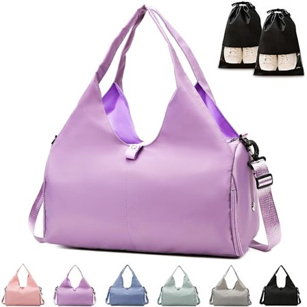 Kun taske Gymtaske Dame, Yogamåtte Taske Sport Rejsetaske, Vandtæt Sport Gymtaske til Sport Rejser Vandring Lilla