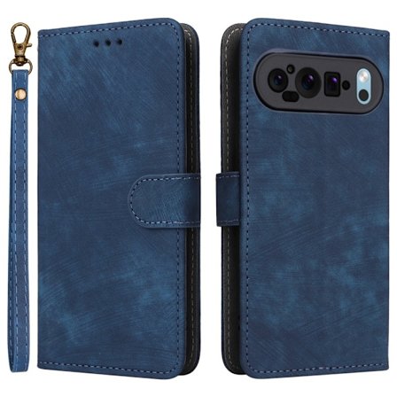 SKALO Google Pixel 9 Pro XL Lompakkokotelo PU-nahkaa - Sininen