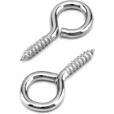 Sæt med 60 Piton Visser, 40 x 19 mm, Ringskruer, Galvaniseret, Til Hardware, Gardinrebs Kæder, Kunsthåndværk.