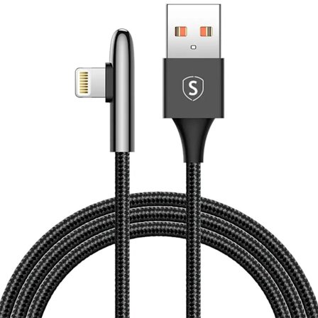 SiGN USB to Lightning Gaming Cable, 2m, 2.4A, - Black