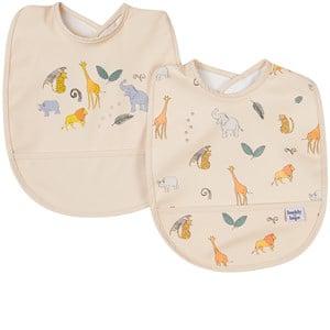 Buddy & Hope 2-Pack Wild Animals Bibs One Size - Baby feeding - One size - Yellow - Junge