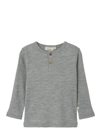 Nmmfable Ls Wool Top Lil Tops T-shirts Long-sleeved T-shirts Grey Lil'Atelier