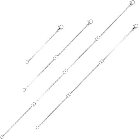 Halsband förlängare, förlängningskedja förlängning armband förlängare kedjelöjare för halsband 4 st längd: 5 cm 10 cm 15 cm 20 cm