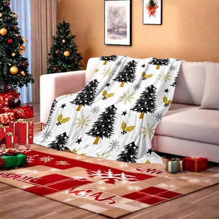 Yhmxh Tryckt Fleecefilt, kompatibel med julpläd - No Shed No Pilling Ultra Soft Plysch Mysig Jul-flanell för säng, soffa, soffa och present [YJD]