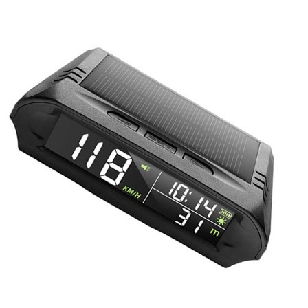 Solcellsdriven Automatisk Instrumentbräda HUD Display 1000mAh Batteri Hög Ljusstyrka Skärm