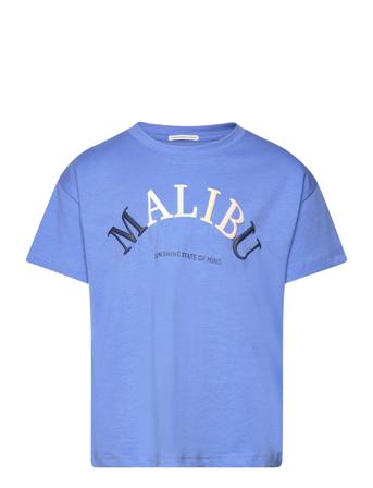 Over D Printed T-Shirt Tops T-shirts Short-sleeved Blue Tom Tailor