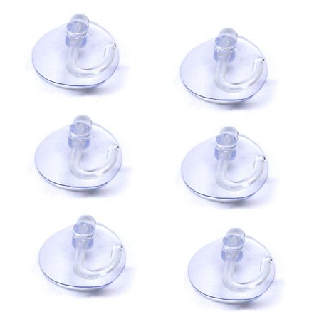 Selvklæbende transparente kroge i plast 6-pak