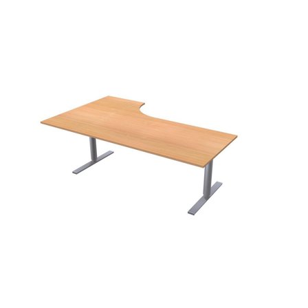 LANAB DESIGN Skrivbord El H 2x1,2x0,8x0,6m boklaminat/grå - Lyreco - Kontorsmöbler och inredning - Bord och hurtsar - Skrivbord - Höj/sänkbar