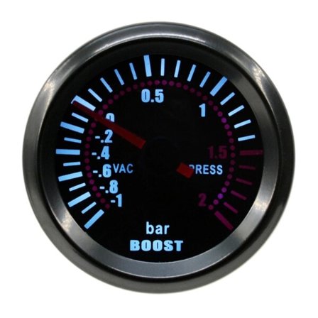 Hvid baggrundslys Auto Bil Turbo Boost Måler