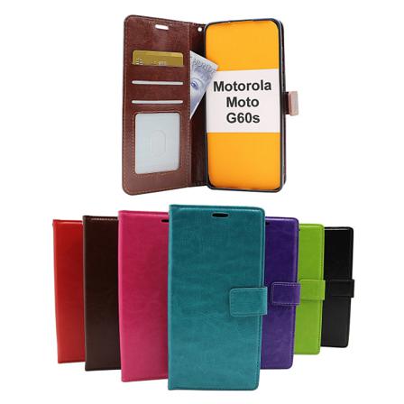 Crazy Horse Wallet Motorola Moto G60s Svart