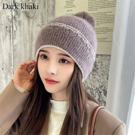 Vinterlue strikket lue MØRK KHAKI