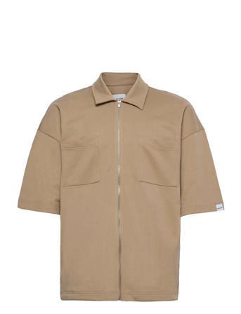Onslee Ovz Utility Zip Ss Sweat Beige ONLY & SONS