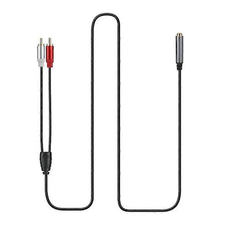 6,35 mm 1/4 tuuman naaras - 2 RCA uros jakajat stereo adapteri jatkojohto