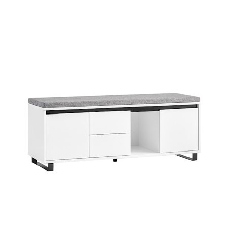 SoBuy hvid skohylde med 2 skuffer 35x110.01x42.01cm, industriel FSR176-W