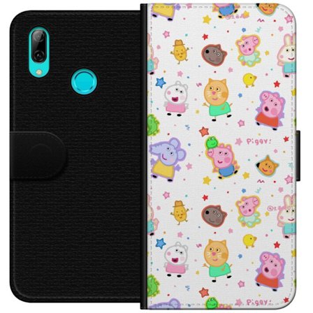 Yhteensopiva Lompakkokotelo Huawei P smart 2019 Värikkäät piirretyt eläinhahmot leikkisässä tyylissä tähtien ja pisteiden kera vaalealla taustalla