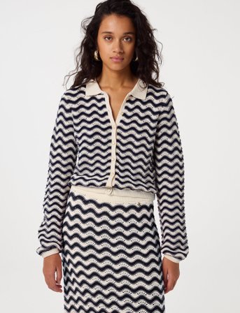 Fabienne Chapot Caro Crochet Cardigan Long Sleeve - Beige - M