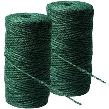 2 Ruller Grøn Hamp Havetråd, Havetråd Juletråd Naturlig Jutetråd til Havearbejde, Kunsthåndværk, 100m