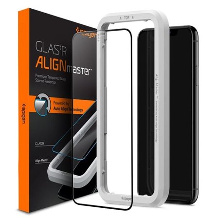 Spigen ALM Glass FC herdet glass for iPhone 11 / XR - svart