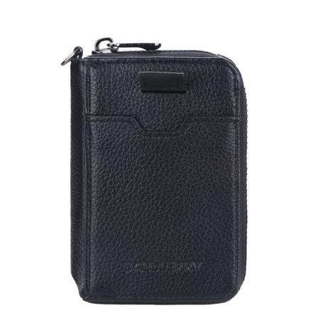 Menns PU-skinn Vintage kort lommebok Kredittkortholder Business Glidelås veske Black