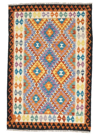 Dywan Kilim Afgan Old Style 124X185 Pomarańczowy/Brunatny (Wełna, Afganistan)