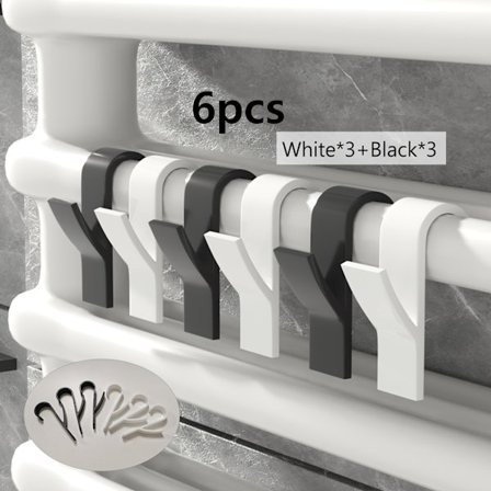 6 stk. Baderomskroker uten boring, justerbar veggmontert organizer for håndklær