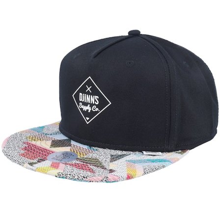 Djinns - Svart snapback Keps - Rubber Aztek/Black Snapback @ Hatstore