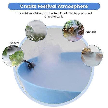 Halloween Tåkemaskin Fogger Fontene Mister Fogger Vannhage Dam Tåkemaskiner Med 12 LED Lysblink (eu)