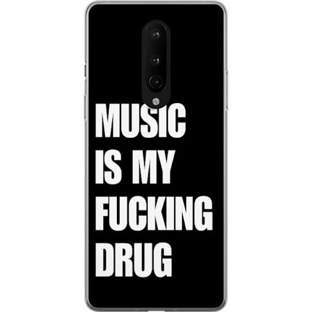 Kompatibelt Mobilskal till OnePlus OnePlus 8 Tydlig svart bakgrund med starkt vit text som uttrycker passion för musik i ett kraftfullt och rakt buds