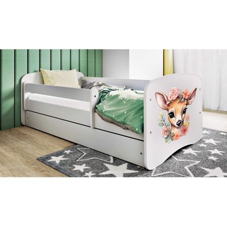Kocot Kids Barnsäng - Babydreams Vit Med Låda Och Madrass - Bambi 140x70 Cm - Litenleker