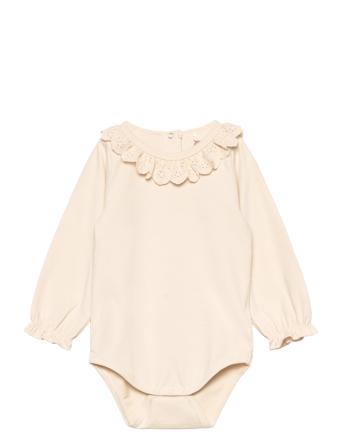 Body Ls Collar Bodies Long-sleeved Creme En Fant*Betinget Tilbud