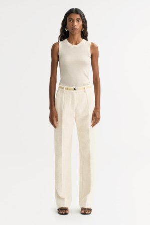 Soft Goat - Boucle Pants - Kashmirbyxor dam - XL - Feather White