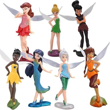 7 kpl/setti Tinkerbell Kukkakeiju Elf Prinsessa Hahmo Leikkisetit Malli Nukke Leikki Kakun Koristelu Juhla Suosio Tarvikkeet Lahjat