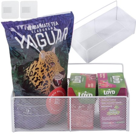 Hengende kurv metallorganisator hengende hylle kjøkken hvit Hvit