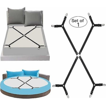 Elastiska tvärband för lakan, justerbara fästband för lakan, 4 sidor för