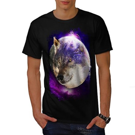 Moon Animal Wolf Men Blackt-shirt