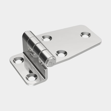 Bisagra de escotilla Roca, 67.5 x 37 x 12 mm, con bisagra desplazada, acero inoxidable