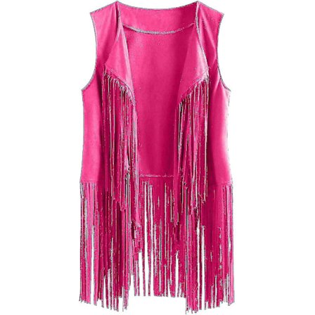 70-tal Toppar Kompatibla Dam Cowgirl Skjorta Disco Fringe Väst Jacka